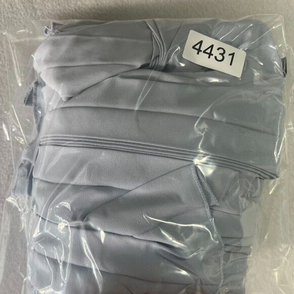 ASOS Maternity Dress Size 4 Light Blue High Low Embroidered Off Shoulder Zip - Picture 14 of 14